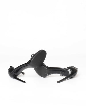 Saint Laurent Black Leather Jane Ankle Strap Sandals Size 39