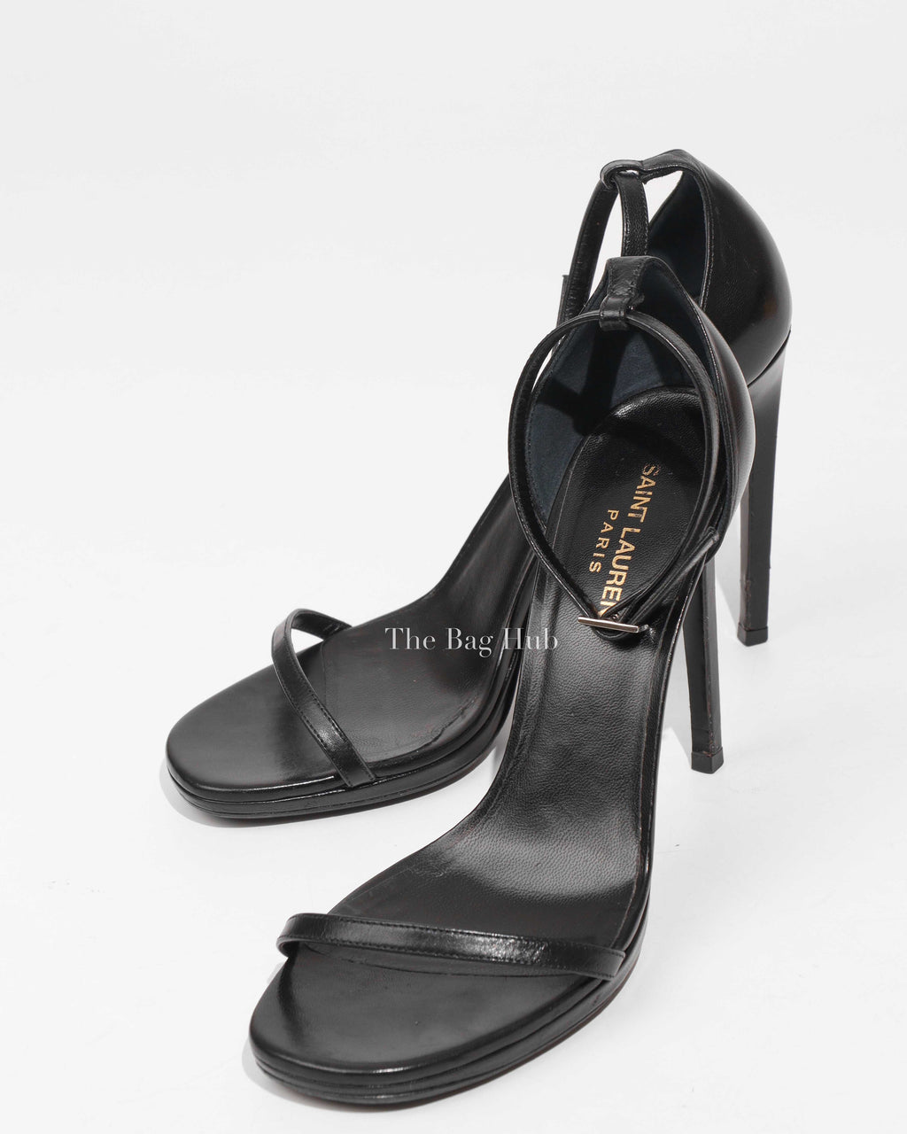Saint Laurent Black Leather Jane Ankle Strap Sandals Size 39