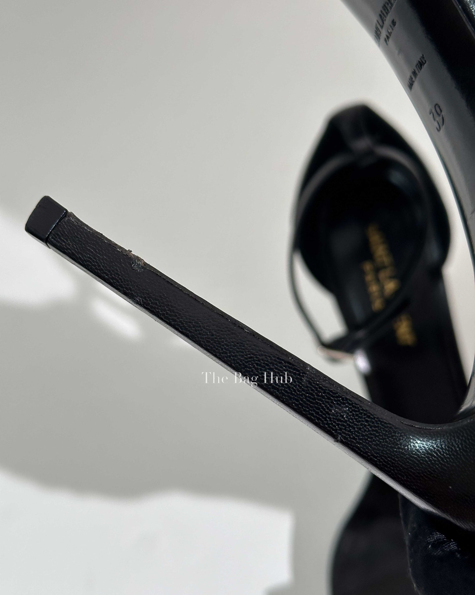 Saint Laurent Black Leather Jane Ankle Strap Sandals Size 39