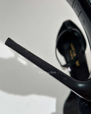 Saint Laurent Black Leather Jane Ankle Strap Sandals Size 39