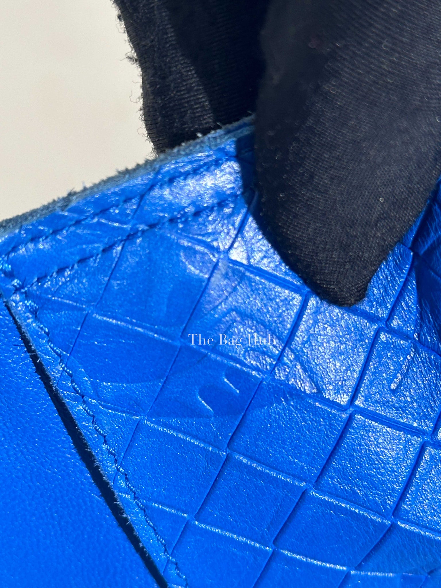 Bottega Veneta Blue Calfskin Intrecciato Embossed Butterfly Small Chain Crossbody Bag-15