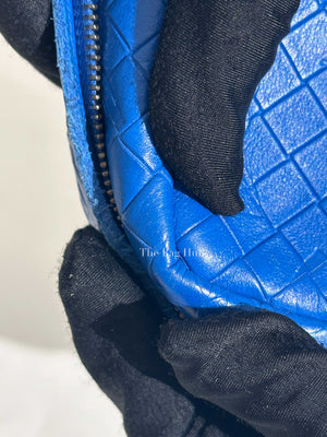 Bottega Veneta Blue Calfskin Intrecciato Embossed Butterfly Small Chain Crossbody Bag-16
