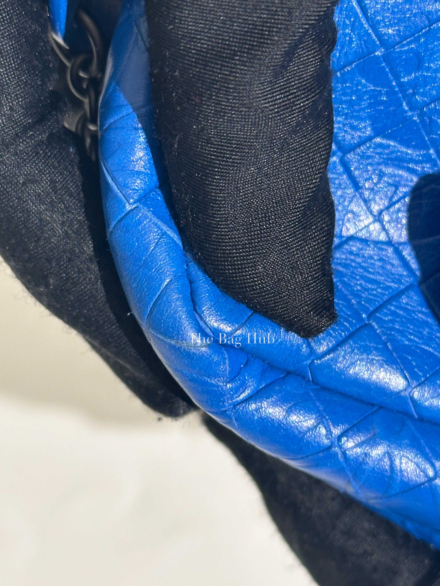Bottega Veneta Blue Calfskin Intrecciato Embossed Butterfly Small Chain Crossbody Bag-17