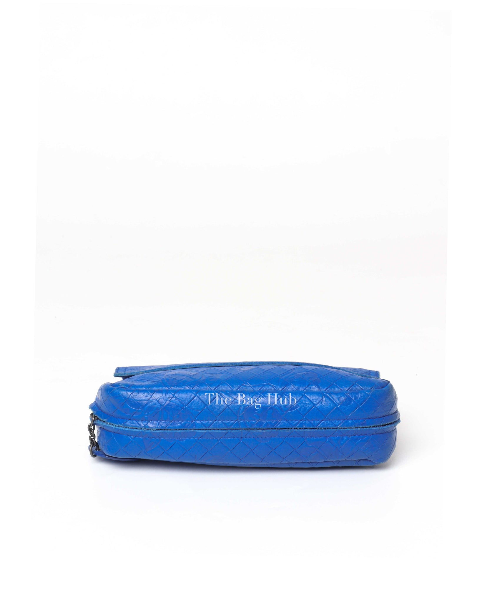 Bottega Veneta Blue Calfskin Intrecciato Embossed Butterfly Small Chain Crossbody Bag-6