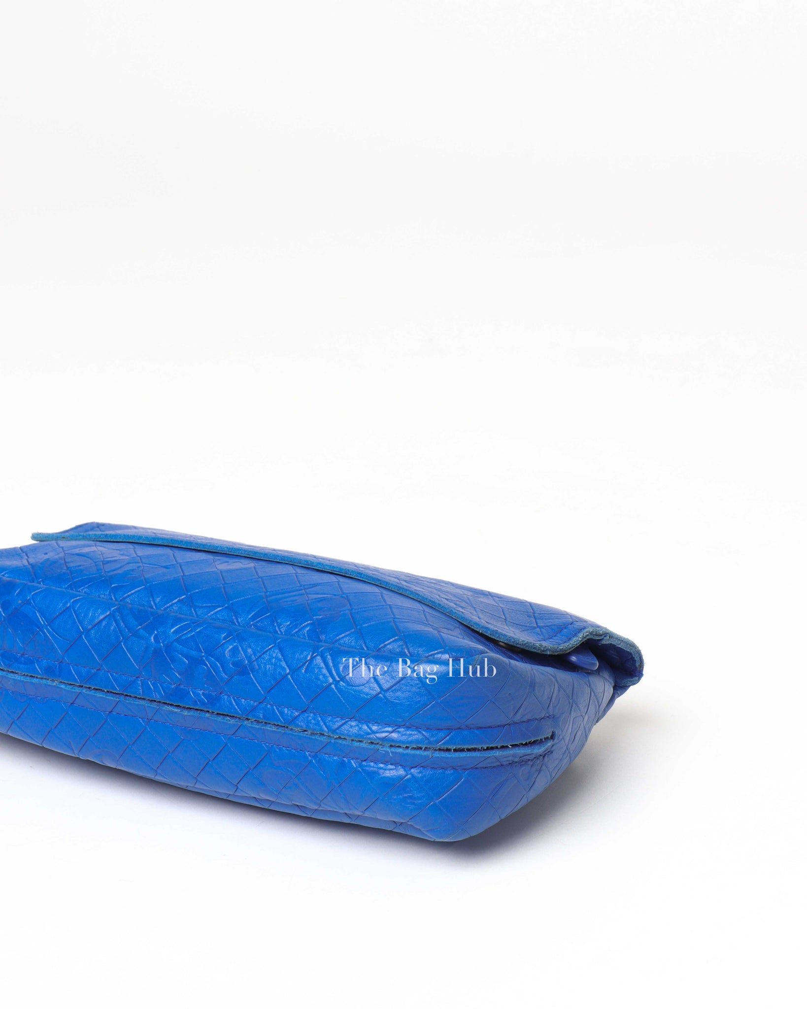 Bottega Veneta Blue Calfskin Intrecciato Embossed Butterfly Small Chain Crossbody Bag-8