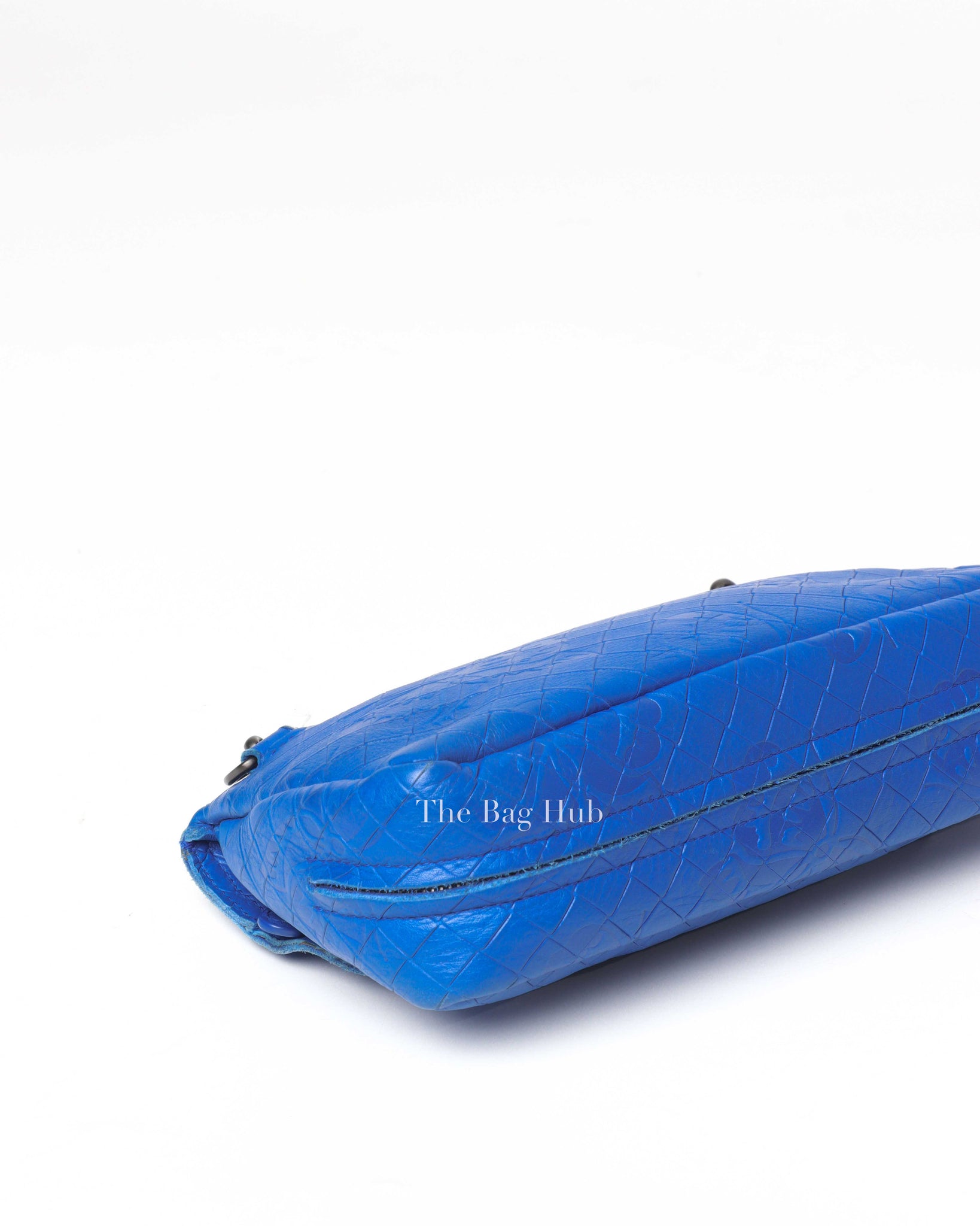 Bottega Veneta Blue Calfskin Intrecciato Embossed Butterfly Small Chain Crossbody Bag-9