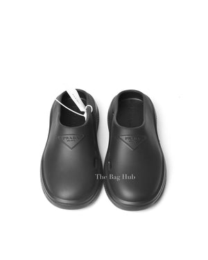 Prada Black Molded Rubber Mules Mens Sandals Size 41-4