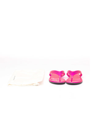 Balenciaga Neon Pink Logo Flip Flops Size 37-9