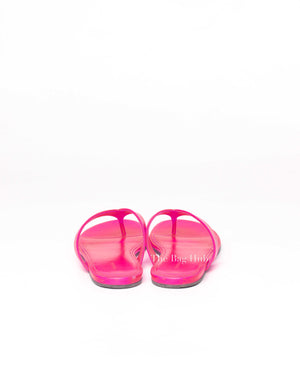 Balenciaga Neon Pink Logo Flip Flops Size 37-7