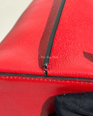 Valentino Garavani Red Calfskin Large Vlogo Fillme Tote Bag-17