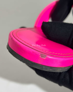 Balenciaga Neon Pink Logo Flip Flops Size 37-11