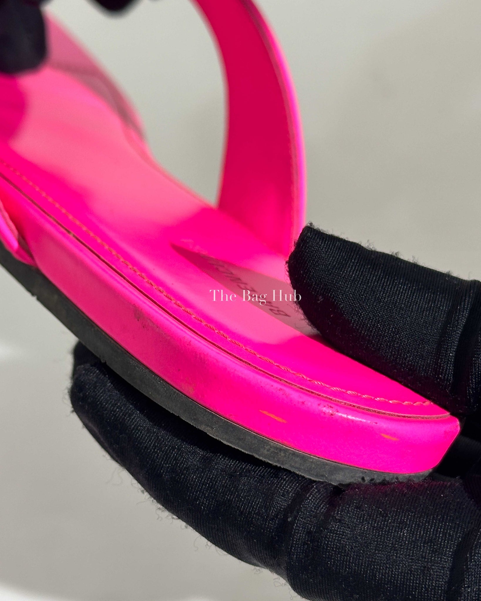 Balenciaga Neon Pink Logo Flip Flops Size 37-12