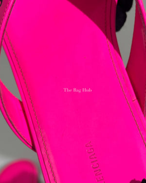 Balenciaga Neon Pink Logo Flip Flops Size 37-13