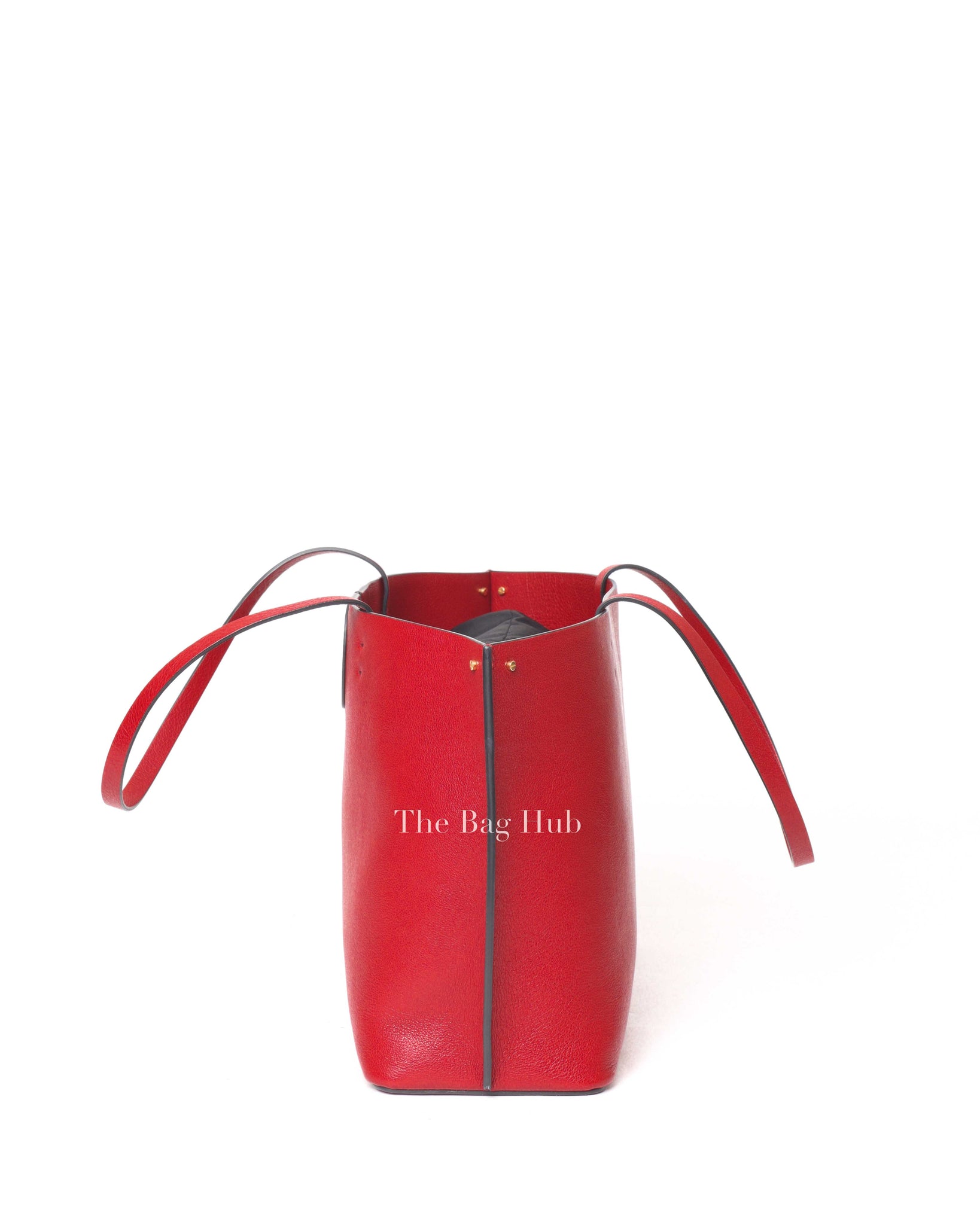 Valentino Garavani Red Calfskin Large Vlogo Fillme Tote Bag-4