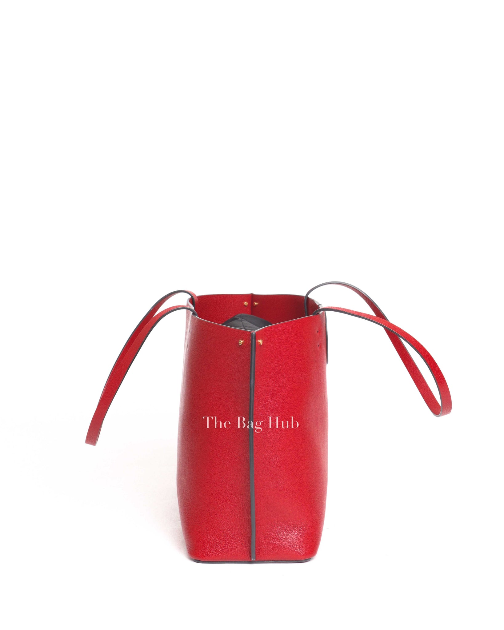 Valentino Garavani Red Calfskin Large Vlogo Fillme Tote Bag-5