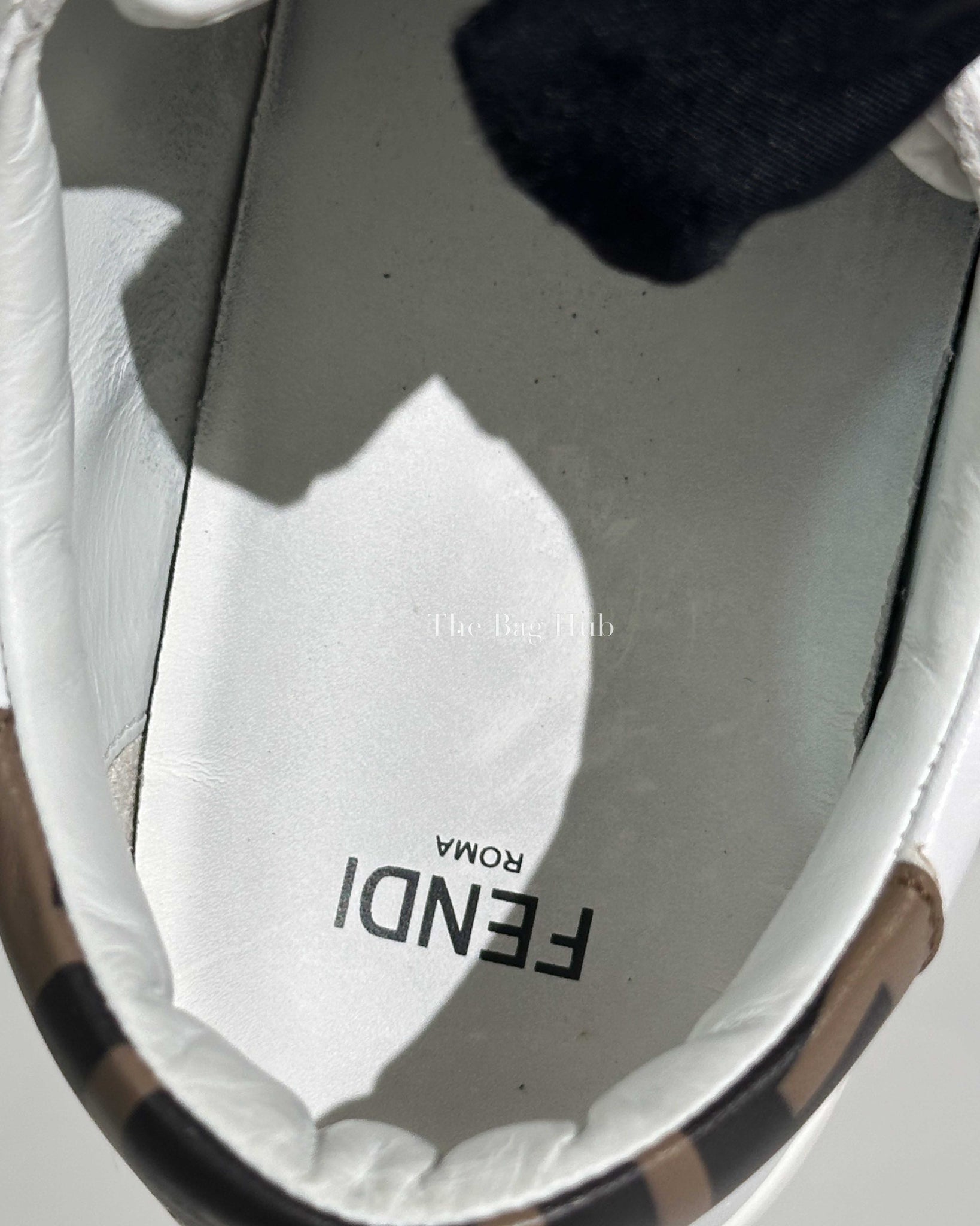 Fendi White Van Kalfsleer Logo Print Unisex Kids Sneakers Size 37-20