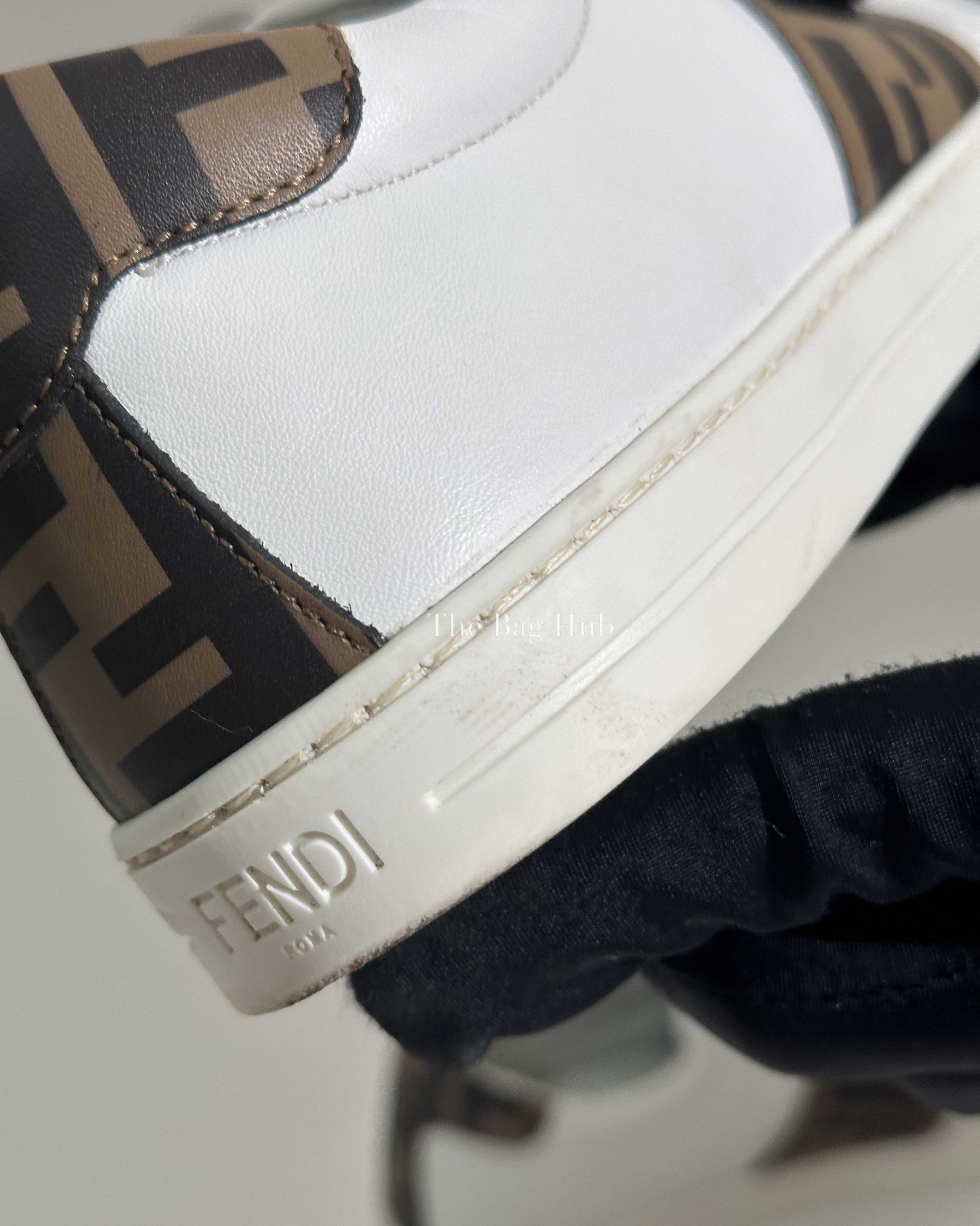 Fendi White Van Kalfsleer Logo Print Unisex Kids Sneakers Size 37-22