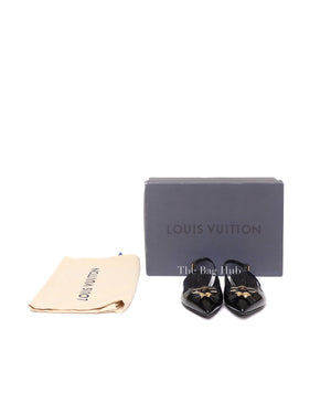 Louis Vuitton Noir Patent Leather Insider Ballet Flats Slingback Size 35.5-9