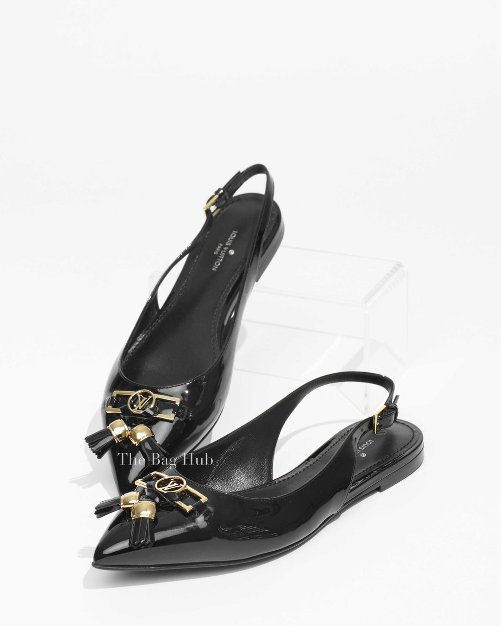 Louis Vuitton Noir Patent Leather Insider Ballet Flats Slingback Size 35.5-1