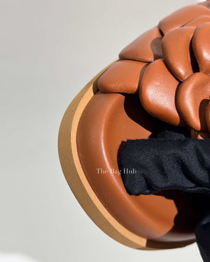 Valentino Garavani Tan Leather Atelier 03 Rose Edition Slides Size 36-12