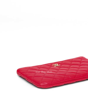 Chanel Red Caviar Quilted Small O-Case Pouch-7