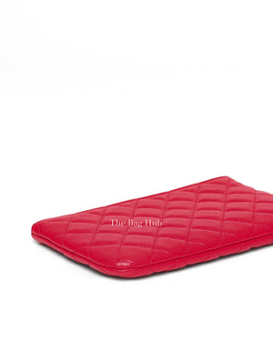Chanel Red Caviar Quilted Small O-Case Pouch-9