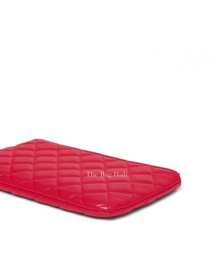 Chanel Red Caviar Quilted Small O-Case Pouch-10