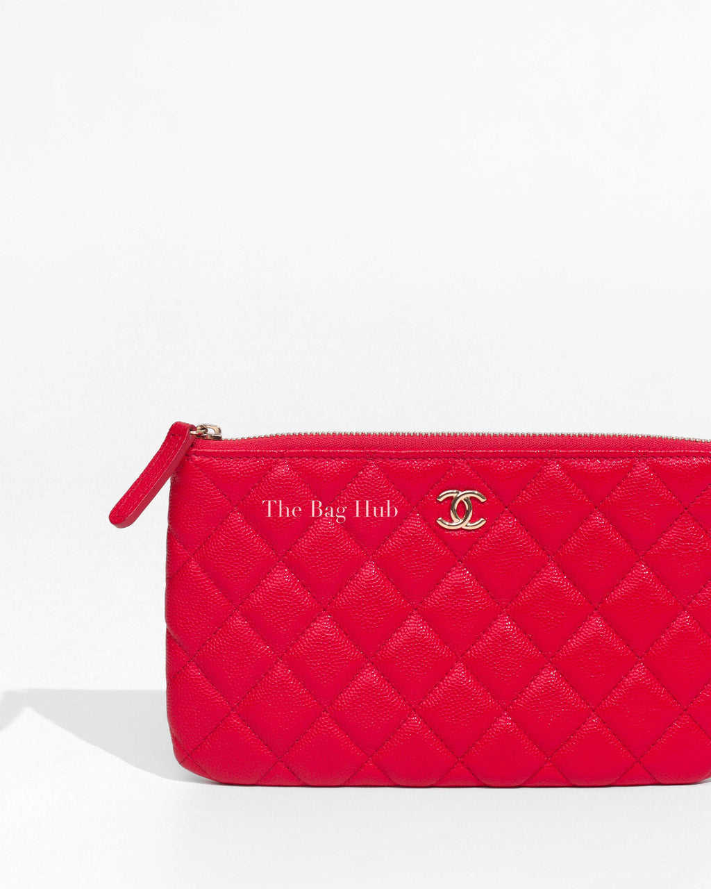 Chanel Red Caviar Quilted Small O-Case Pouch-1