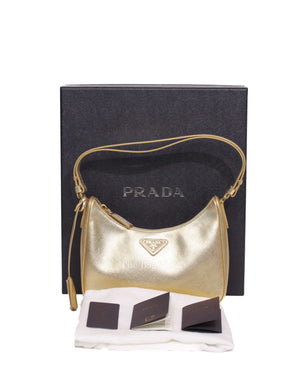 Prada Platino Re-Edition Saffiano Leather Sacca Mini Bag 1BC204-13