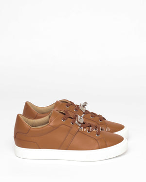Hermes Naturel Leather Day Sneakers Men's Size 39.5-5