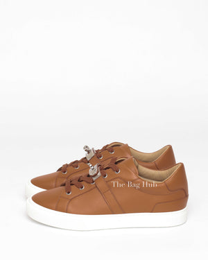 Hermes Naturel Leather Day Sneakers Men's Size 39.5-6