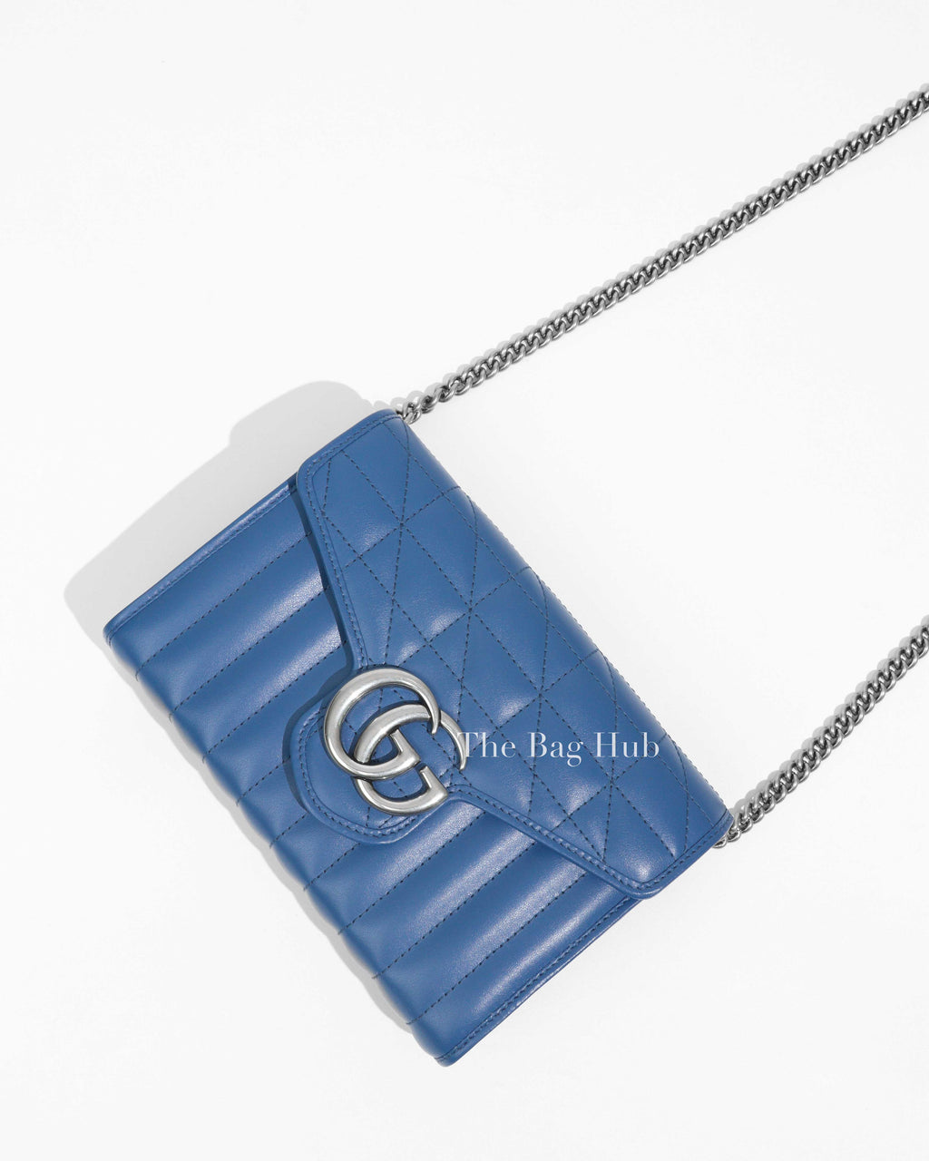 Gucci Blue GG Marmont Chain Linked Mini Shoulder Bag SHW-1
