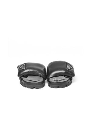 Prada Black Soft Padded Nappa Leather Slides Size 38-3