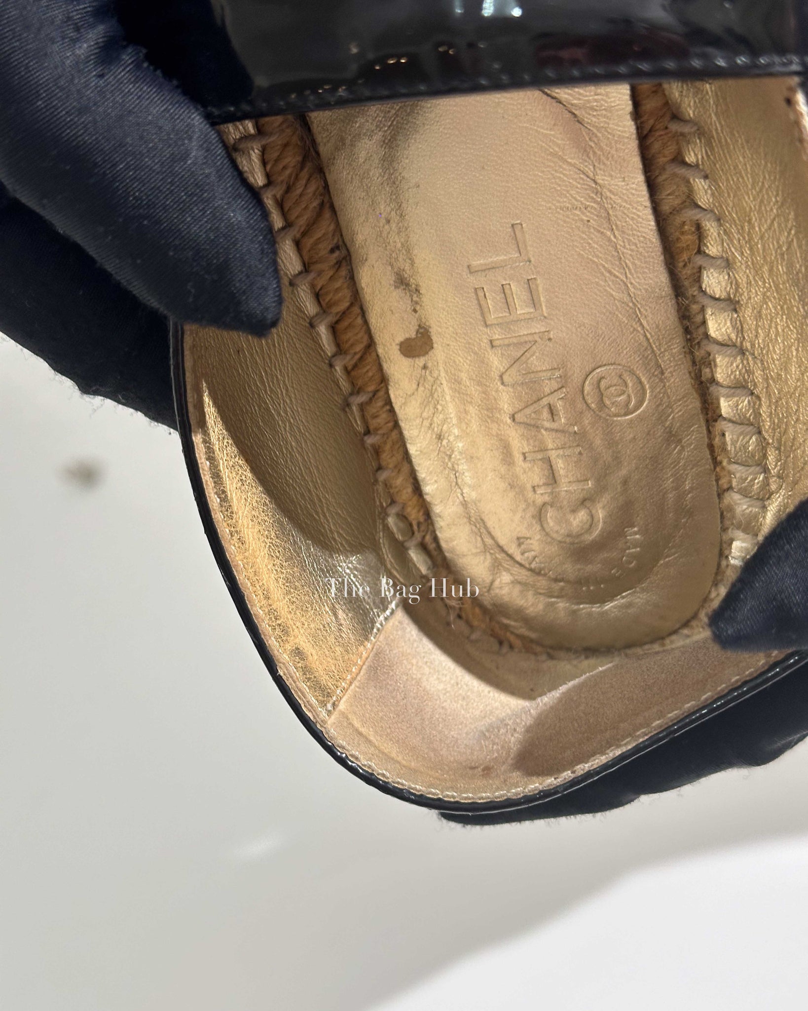 Chanel Black Patent Espadrilles Size 36-11