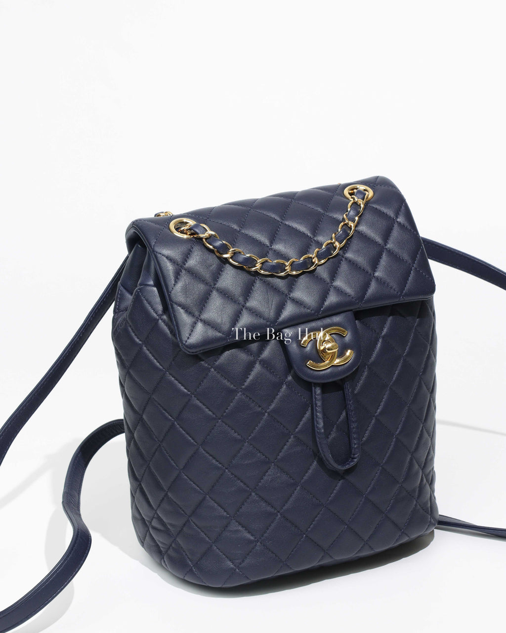 Chanel Navy Blue Quilted Lambskin Small Urban Spirit Backpack GHW-1