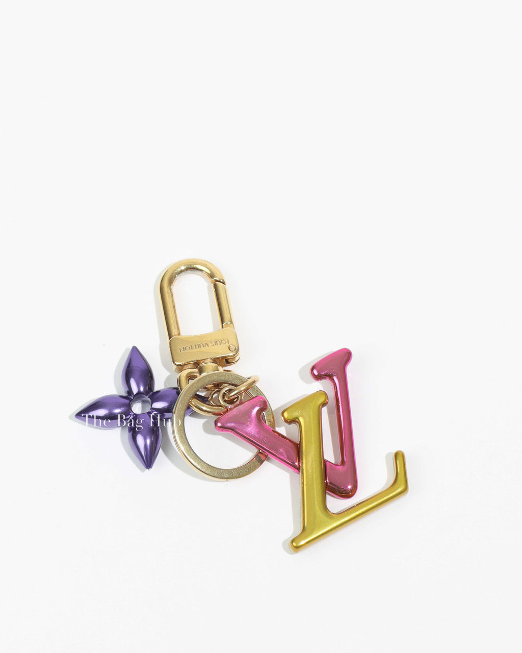 Louis Vuitton Fuchsia Pink/Purple/Yellow Metal New Wave Bag Charm and Key Holder GHW-1