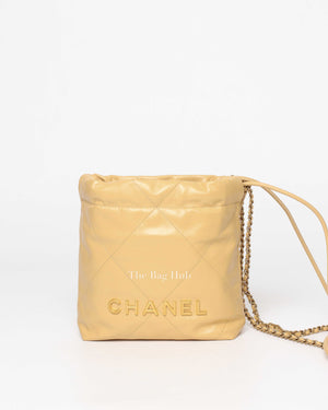 Chanel Beige Calfskin C22 Mini Handbag GHW-2