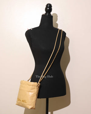 Chanel Beige Calfskin C22 Mini Handbag GHW-12