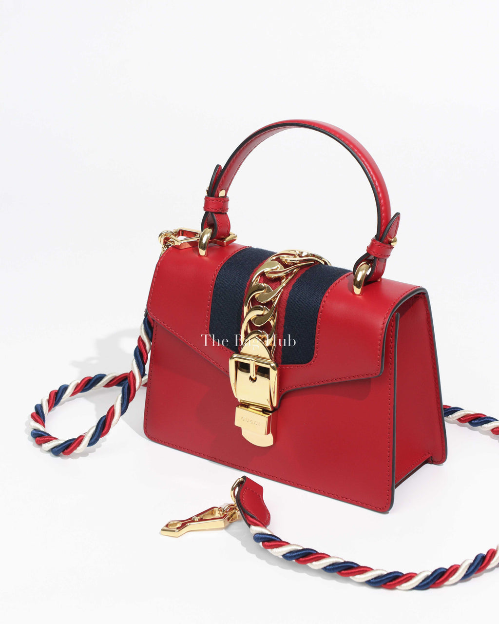Gucci Red Leather Mini Slyvie Top Handle Bag-1