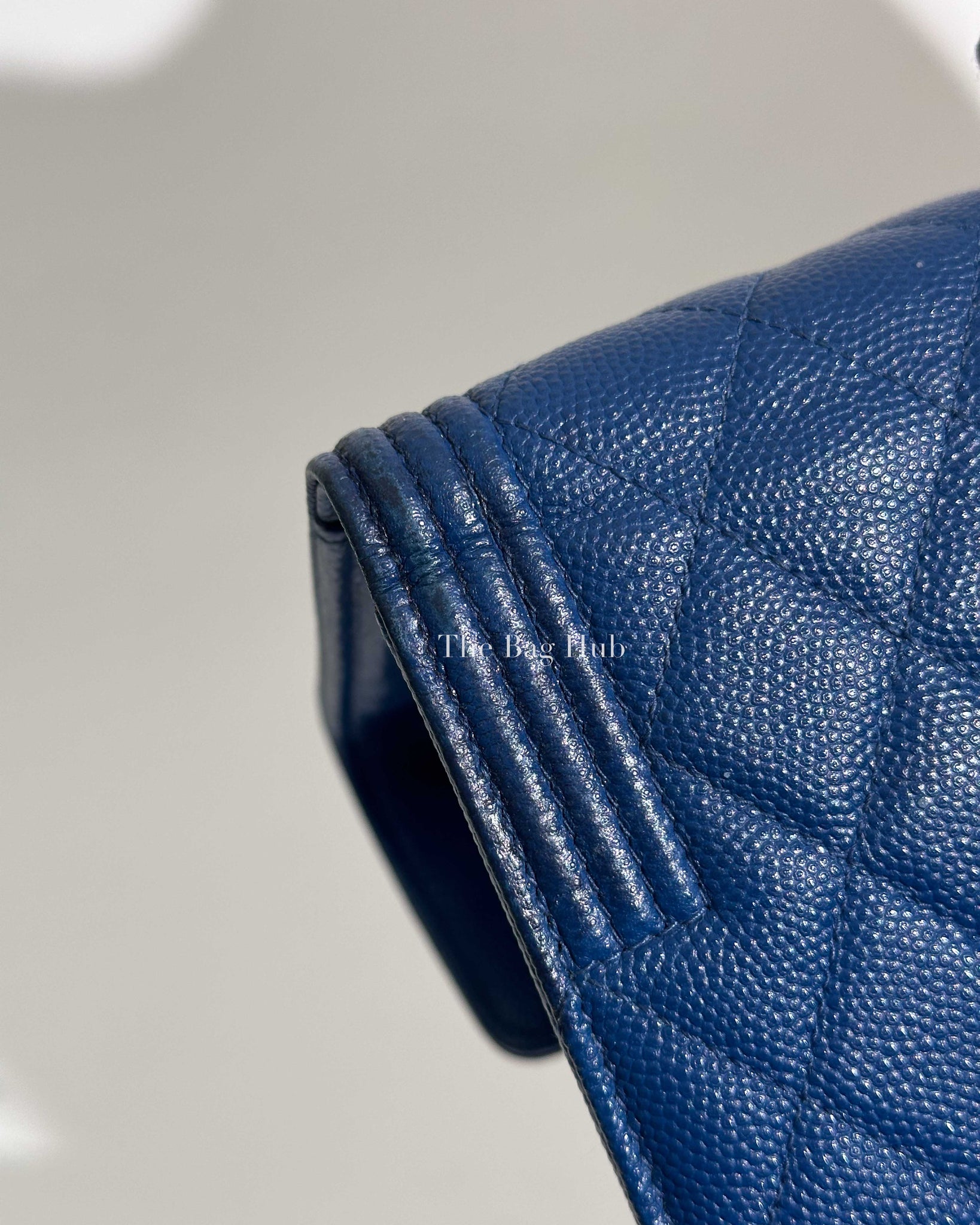 Chanel Navy Blue Caviar Quilted Boy Flap Compact Wallet-Image-19