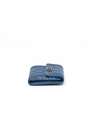 Chanel Navy Blue Caviar Quilted Boy Flap Compact Wallet-Image-5