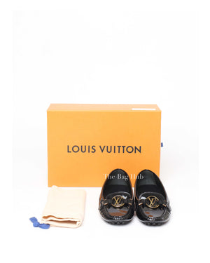Louis Vuitton Black Patent Leather Oxford Flat Loafer Shoes Size 35-9