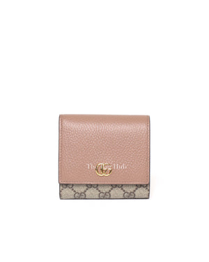 Gucci Rose/Beige Ebony GG Supreme Marmont Medium Wallet-2