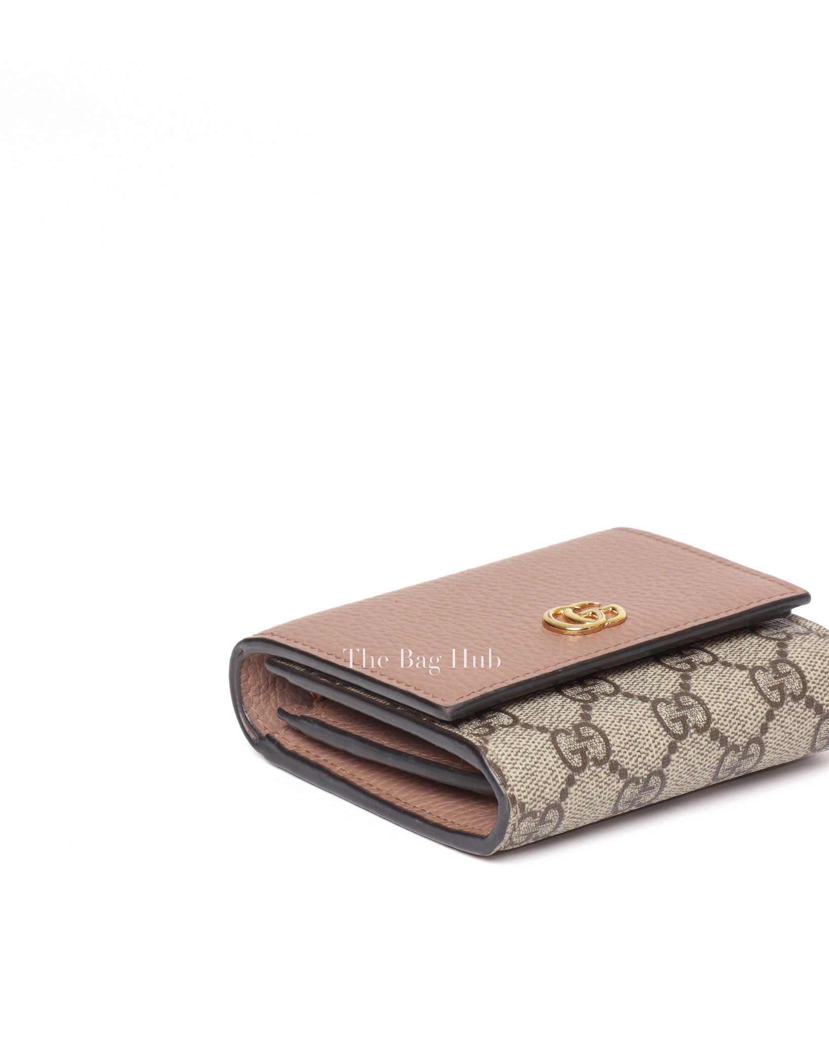 Gucci Rose/Beige Ebony GG Supreme Marmont Medium Wallet-7
