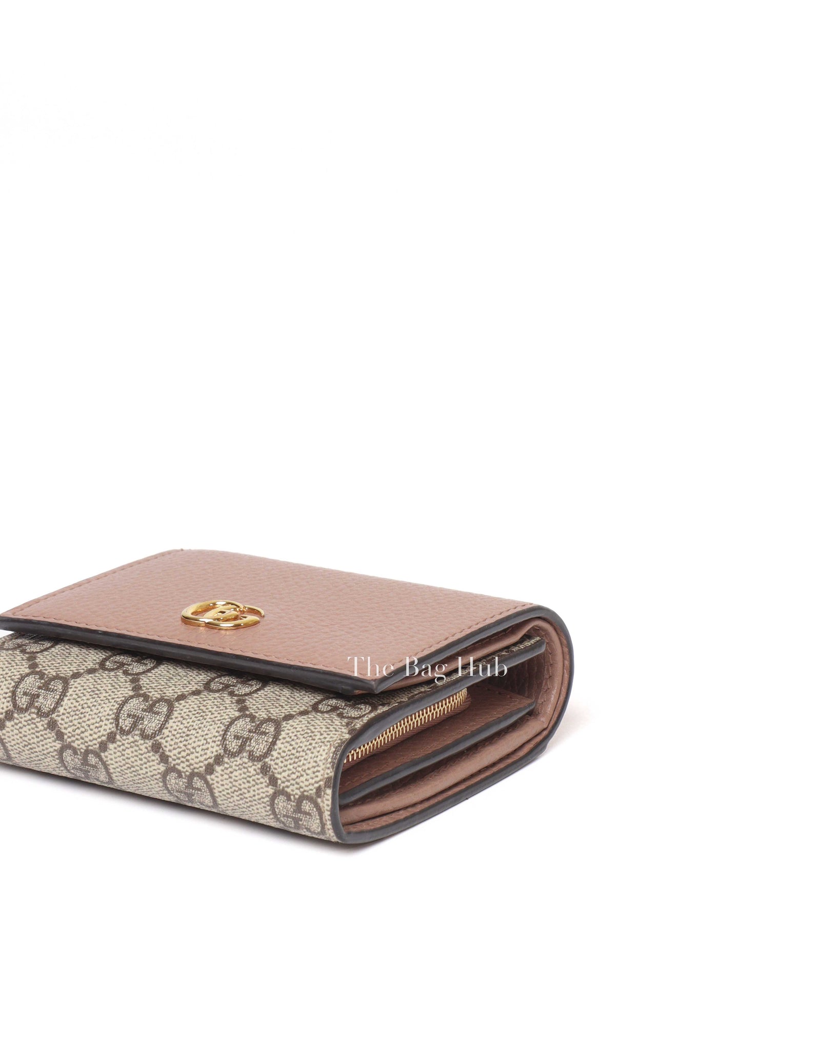 Gucci Rose/Beige Ebony GG Supreme Marmont Medium Wallet-8