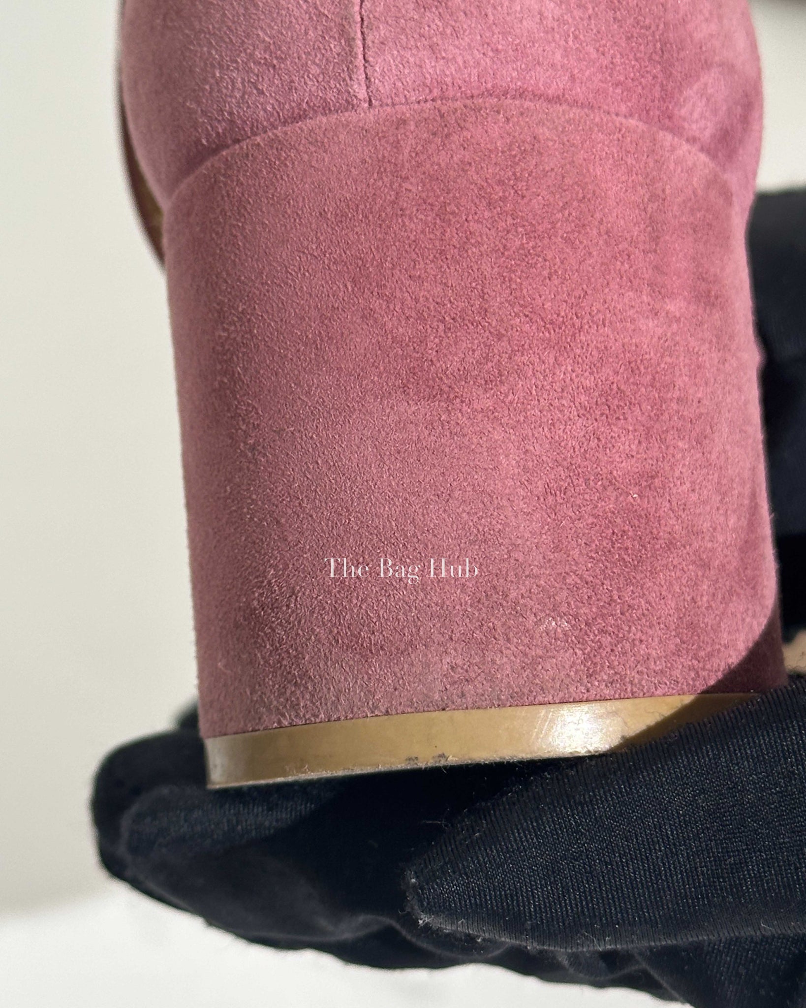 Salvatore Ferragamo Pink Suede Gavina Bow Ankle Strap Sandal Size 8 1/2-Image-21