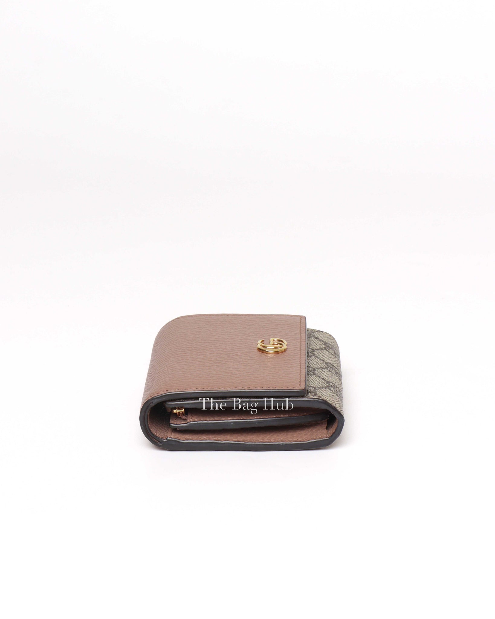 Gucci Rose/Beige Ebony GG Supreme Marmont Medium Wallet-4