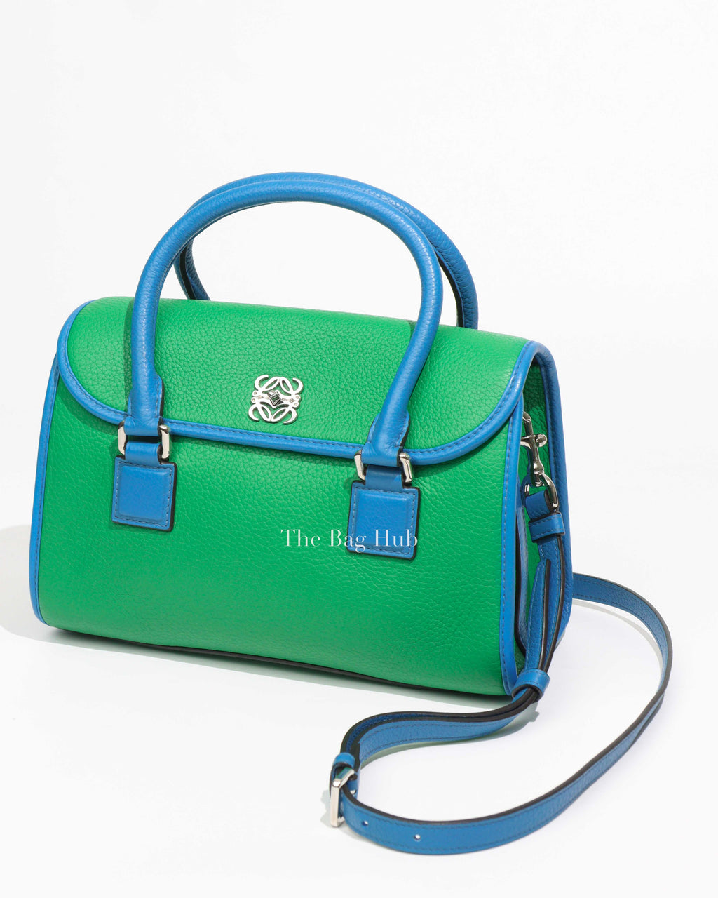 Loewe Green/Blue Leather Alamo Bag-1
