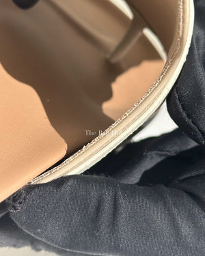 Hermes Beige Mastic/Beige Glaise Calfskin Empire Sandals Size 39.5 PHW-12