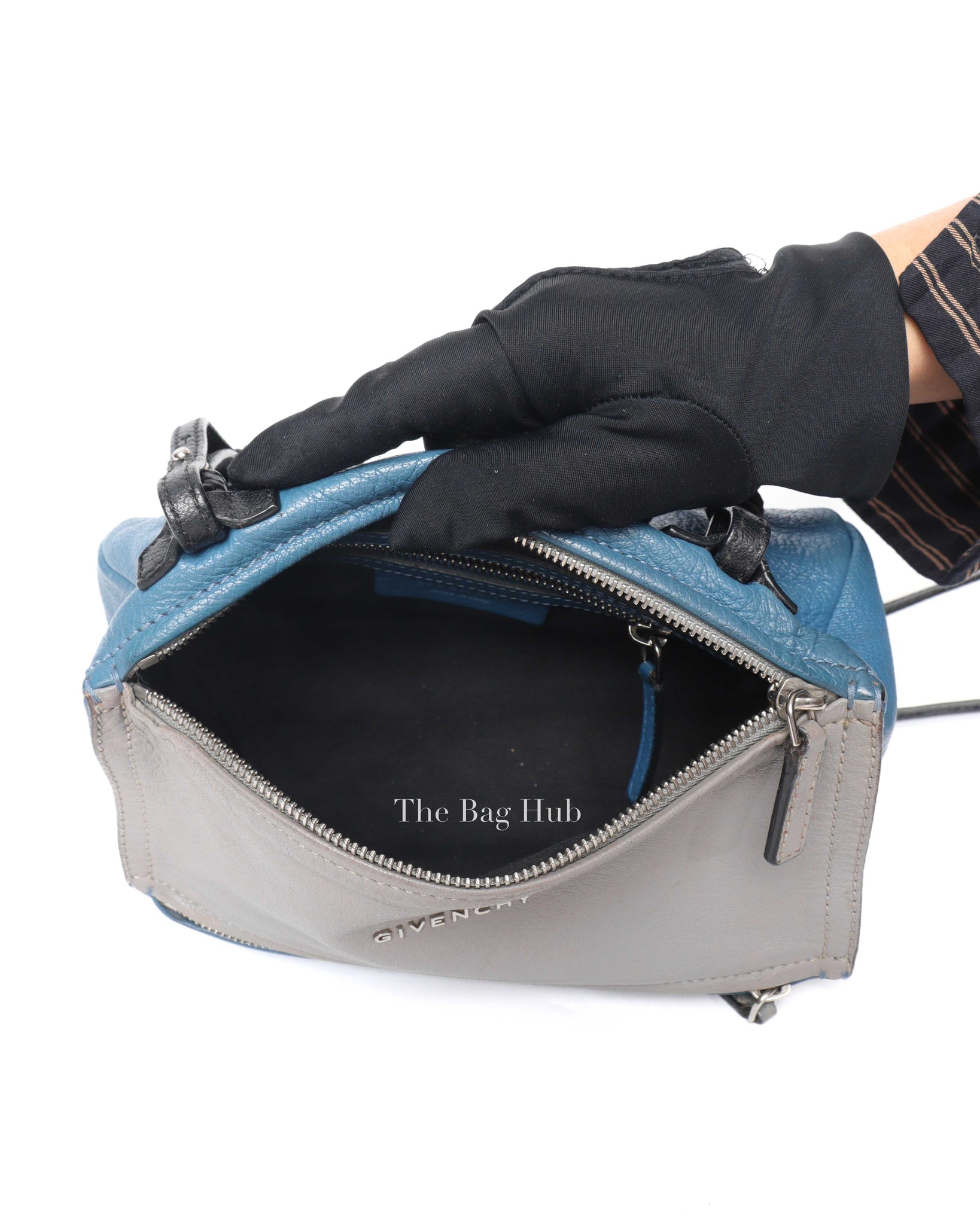 Givenchy Blue/Gray Leather Pandora Mini Bag-Image-11